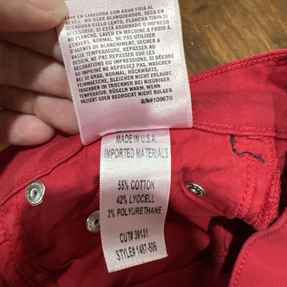 Citizens Of Humanity Jeans Women 26 Red Denim Rocket Crop High Rise Skinny - Picture 15 of 16